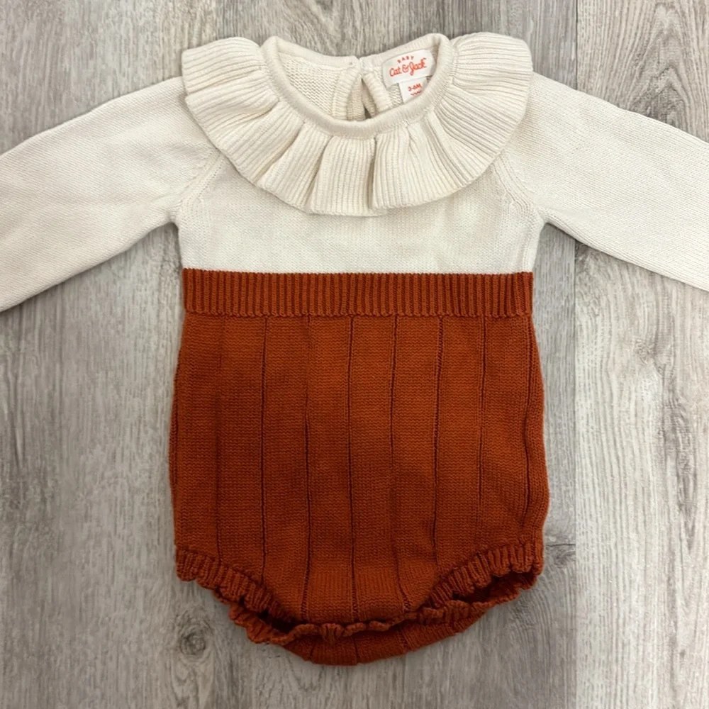 Cat & Jack Girls 3-6 Months Fall Sweater One Piece Outfit